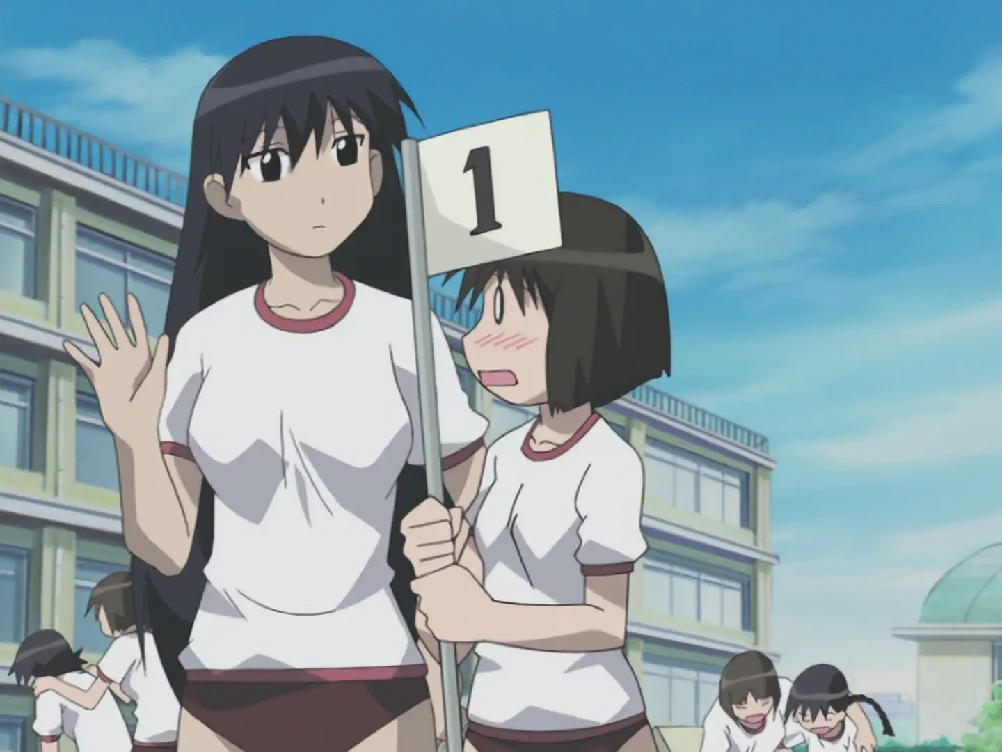 Azumanga Daiou The Animation (2002) - Episode 15 : Members of the Kimura Family / Did You See? Did You See? / Unidentified Wife / Nervous Wreck / The Numbers Are In